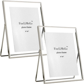 FineLiMoLa silver 8x10 floating frame with beaded edge for elegant home display
