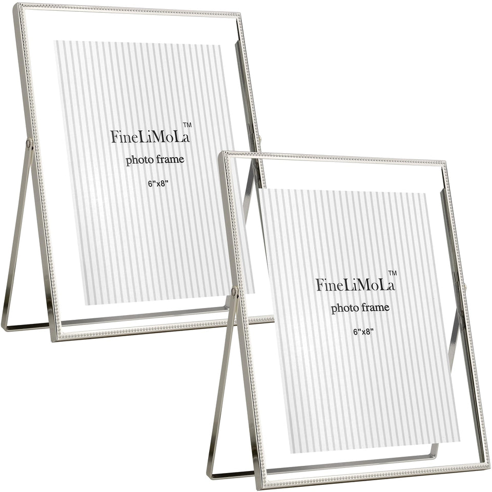 FineLiMoLa silver 8x10 floating frame with beaded edge for elegant home display