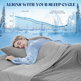 FineMay cooling comforter 3D hollow fiber fill enhances airflow for cooler nights.