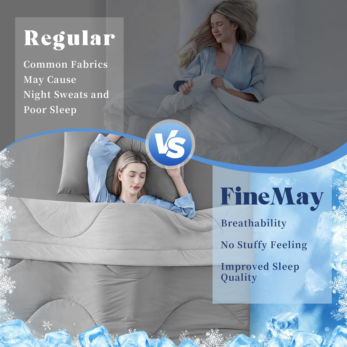 FineMay cooling comforter machine-washable and easy-care for busy homes.