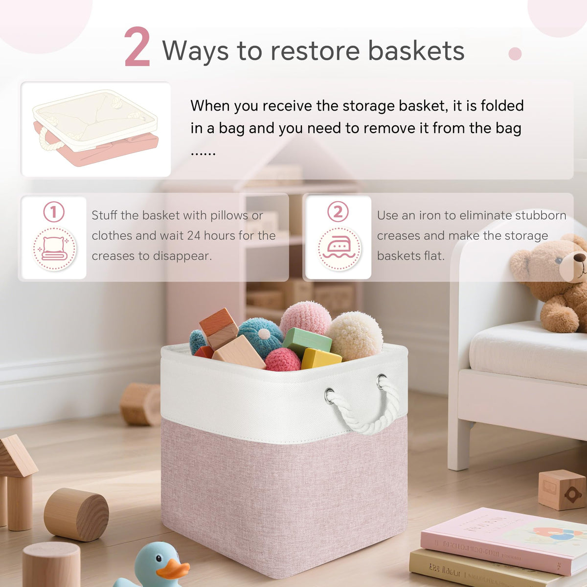 FinishingBo Cube Bin 6-pack display for versatile home organization