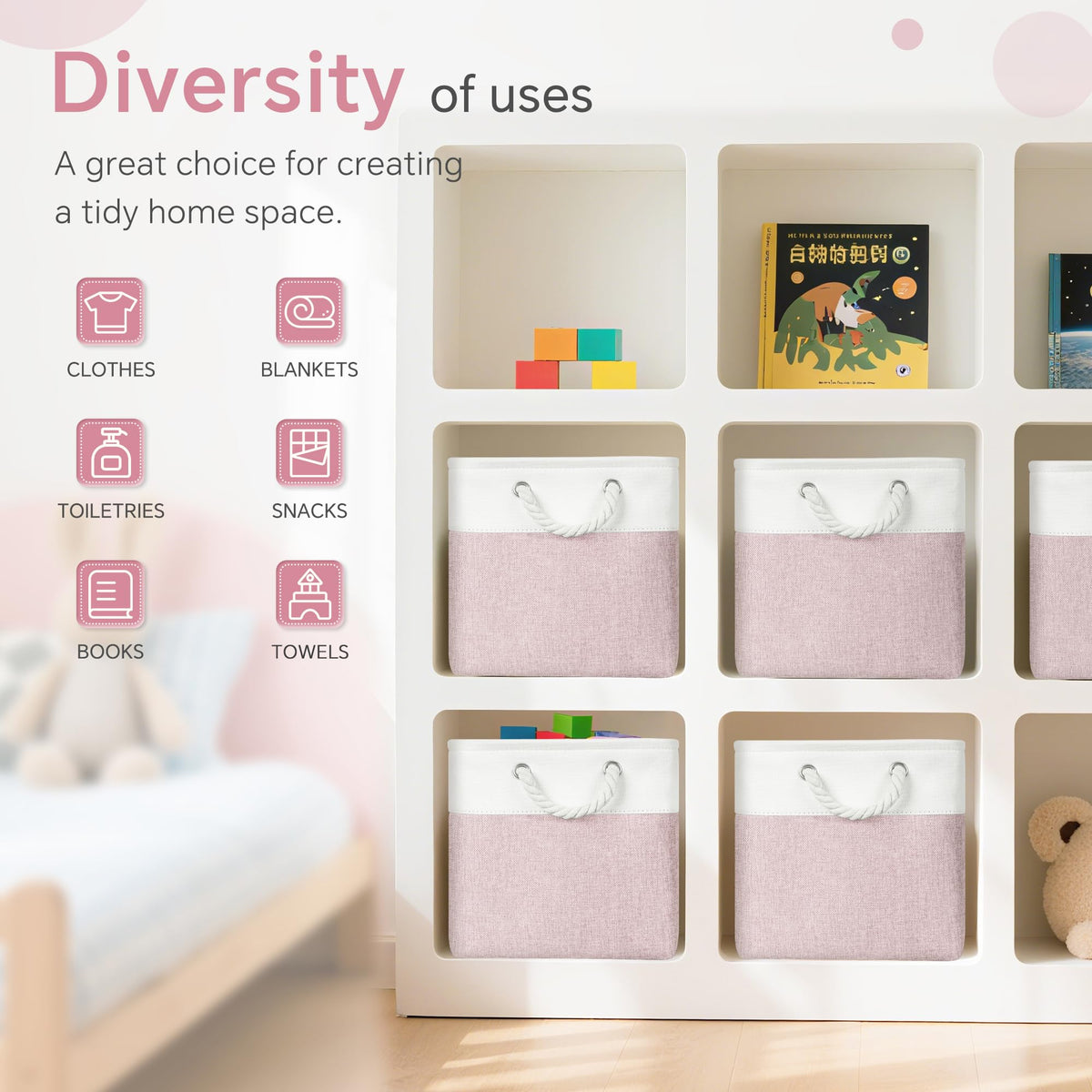 FinishingBo Cube Bin closet storage system in a wardrobe