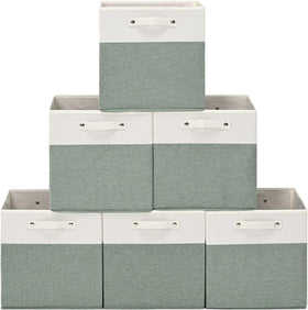 FinishingBo fine linen storage bin folded for compact closet organization.