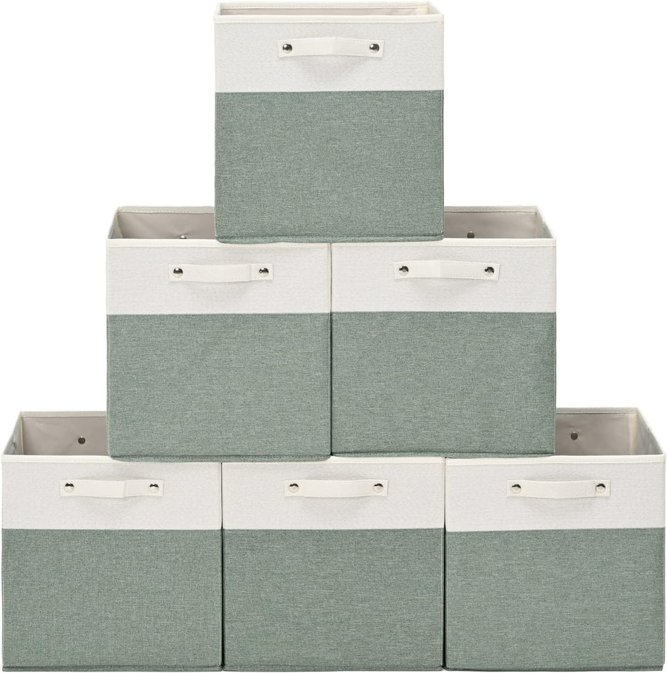 FinishingBo fine linen storage bin folded for compact closet organization.