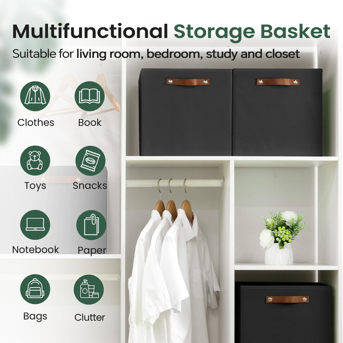 Folded flat FinishingBo storage cubes save space when not in use.