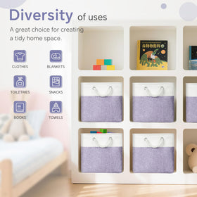 FinishingBo large cube bin dorm-room-use highlights portable storage for campus essentials