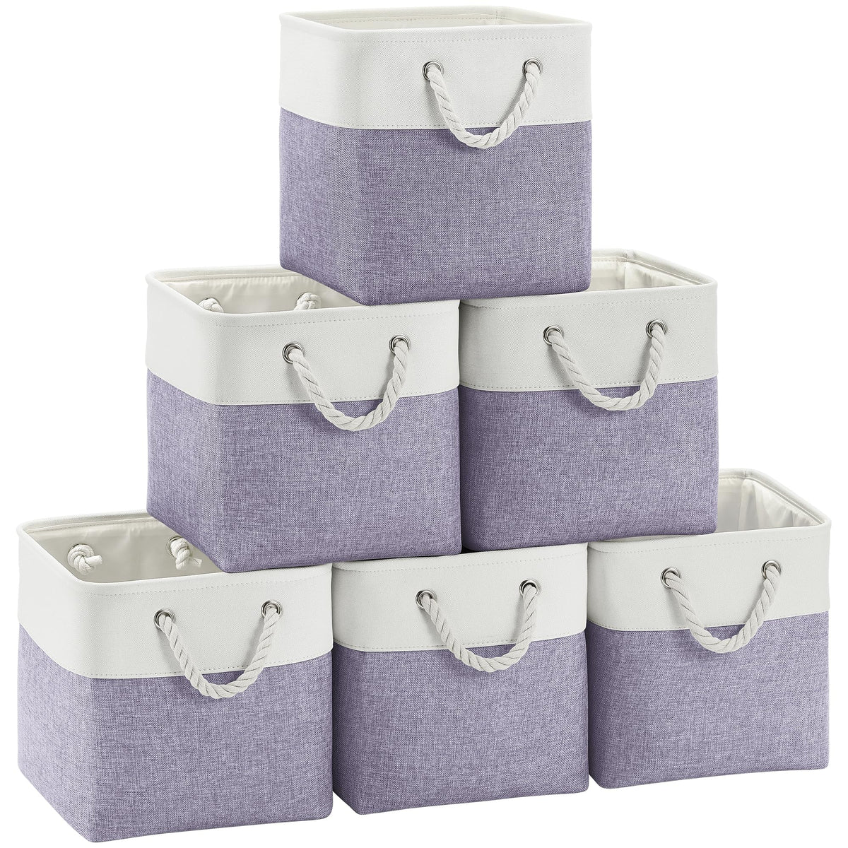 FinishingBo large cube bin front view demonstrating spacious 11x11x11 storage for clutter-free shelves