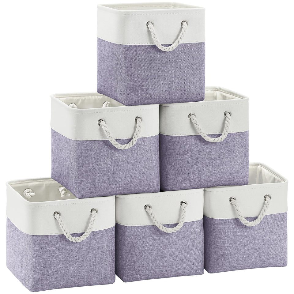 FinishingBo large cube bin front view demonstrating spacious 11x11x11 storage for clutter-free shelves