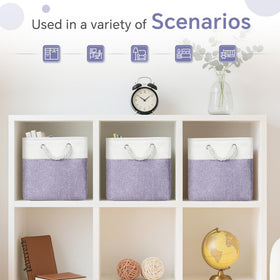 FinishingBo large cube bin living-room-use on a shelf illustrates decorative storage