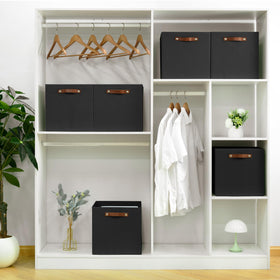 Reinforced non-woven fabric construction of FinishingBo storage cubes.