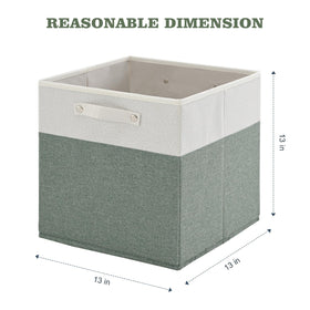 FinishingBo white-green linen bin adds minimalist charm to closets and shelves.