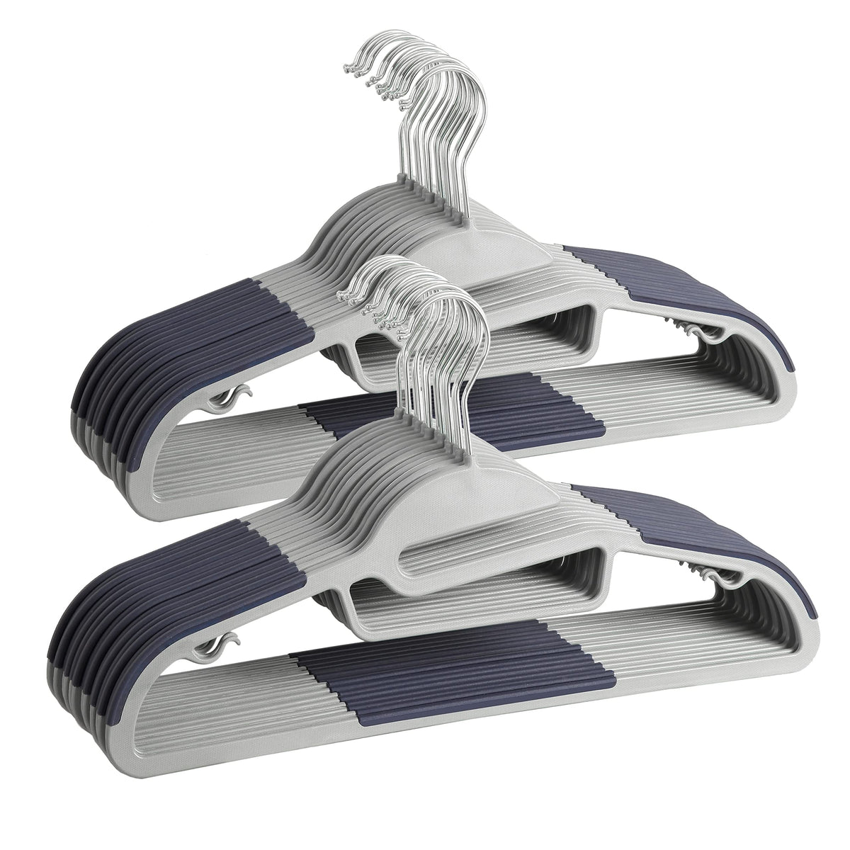 Finnhomy 50-pack plastic hangers for organized closet space and easy access