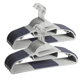 Finnhomy 50-pack plastic hangers for organized closet space and easy access
