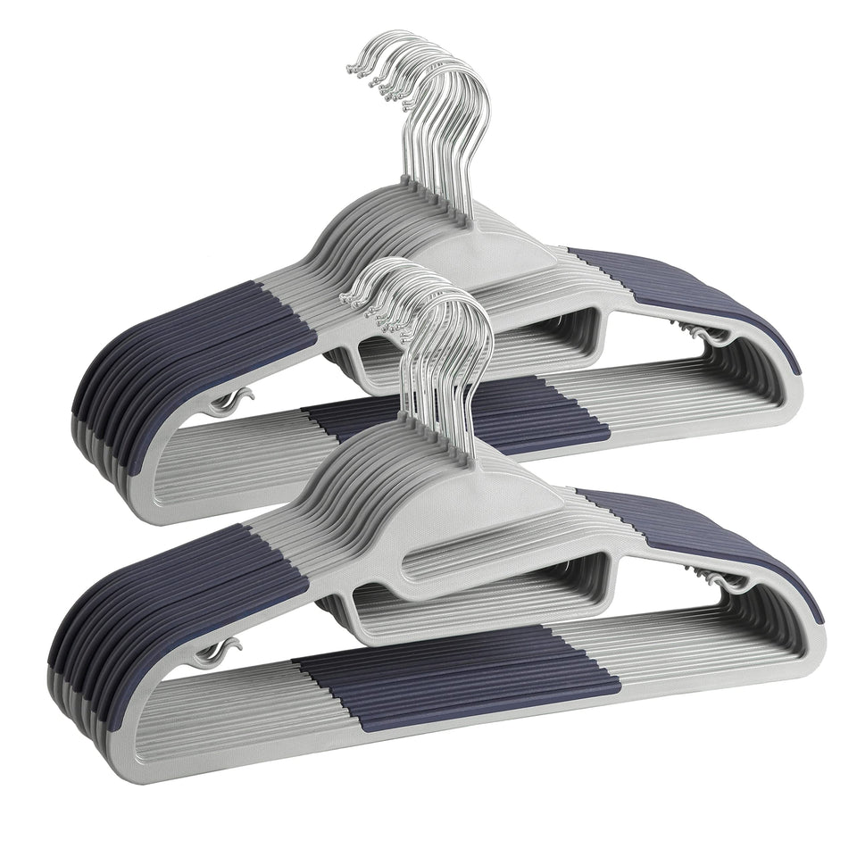 Finnhomy 50-pack plastic hangers for organized closet space and easy access