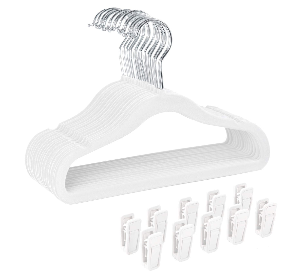 Finnhomy non-slip velvet hangers set keeps baby clothes neatly organized.