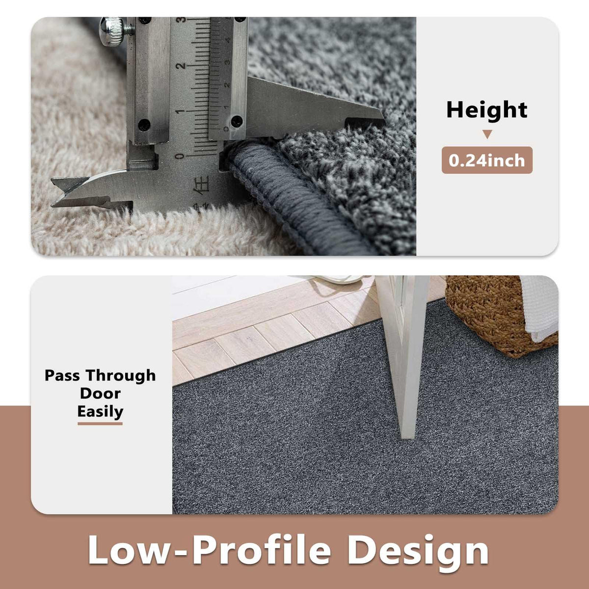 FinRèc Home minimalist grey rug brightens spaces with subtle texture.