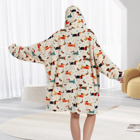 Fiosnow dachshund blanket hoodie color option demonstrates versatile style