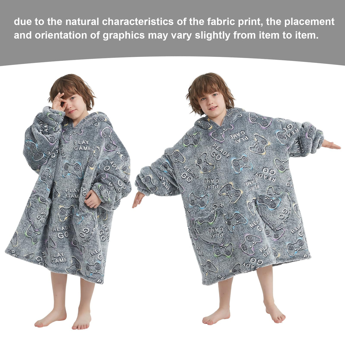 Fiosnow one-size-fits-6-13-years hoodie, easy wear for boys and girls.