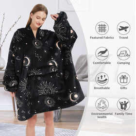 Fiosnow Sun and Moon Hoodie interior lining with soft flannel and sherpa warmth