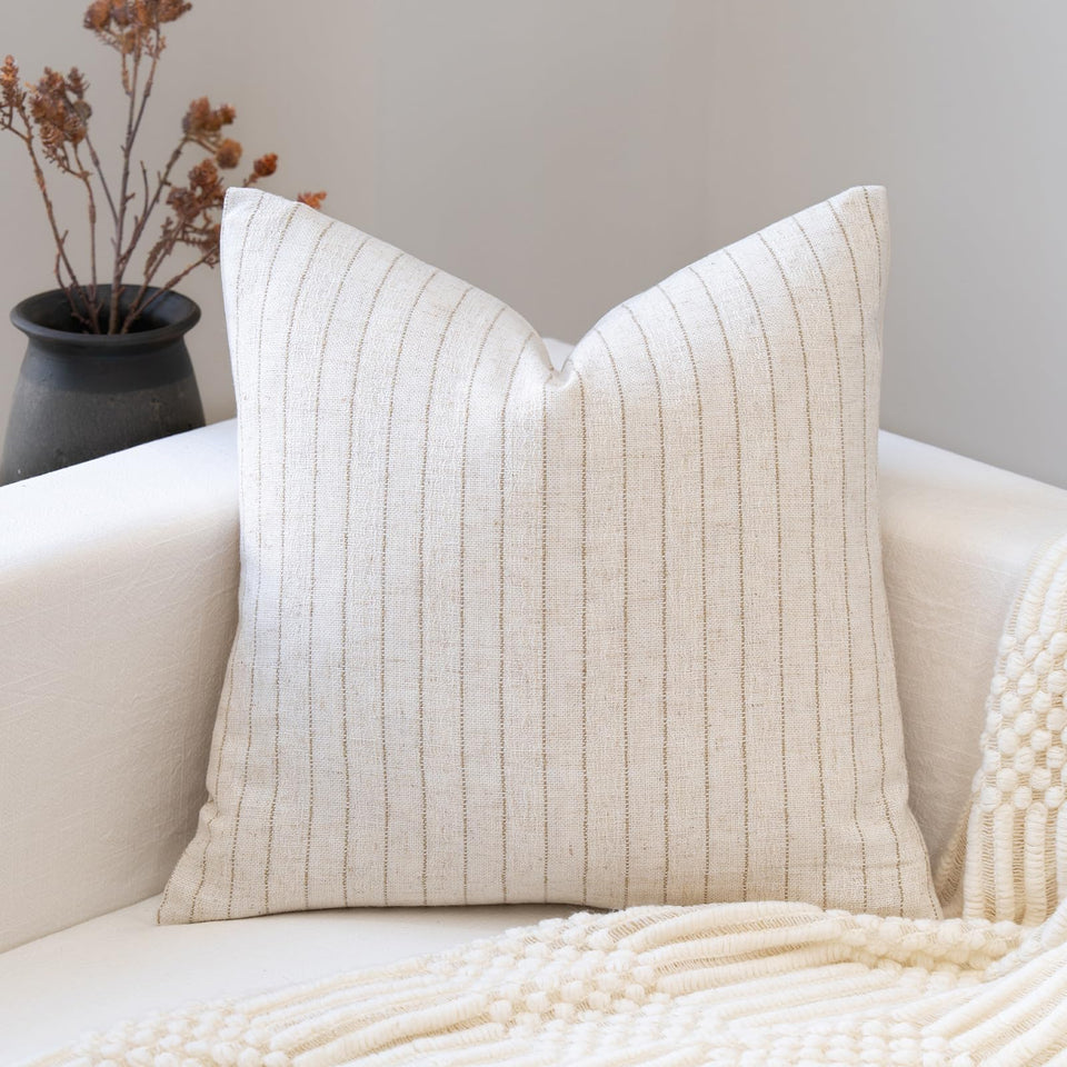 FIOUOVO decorative neutral 20x20 pillow cover for sofa decor
