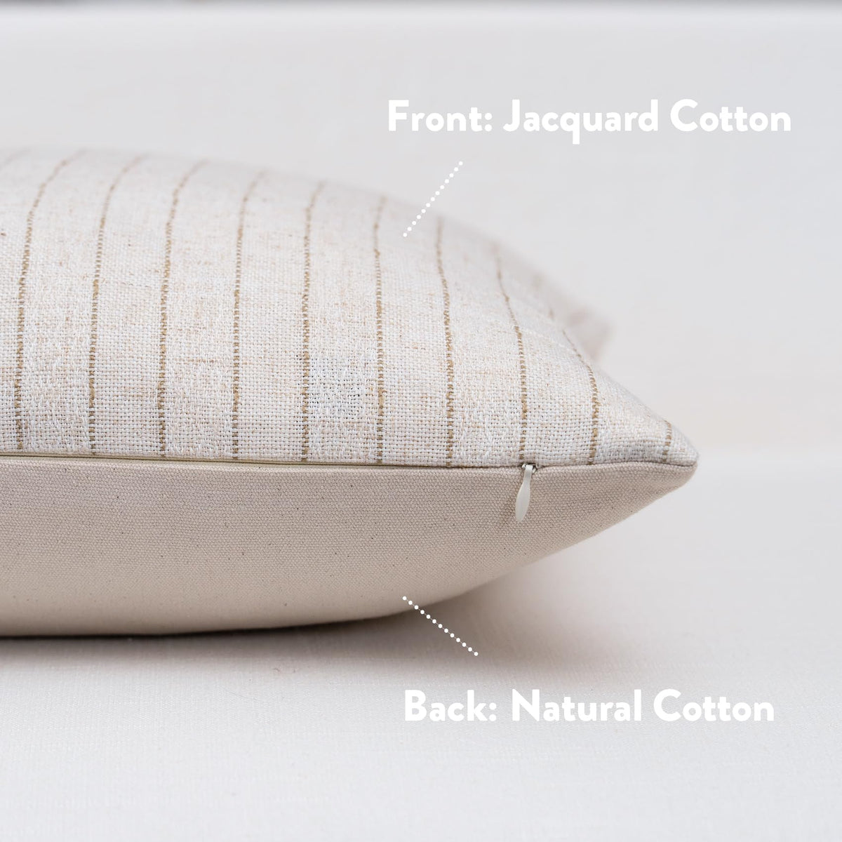 FIOUOVO jacquard-front pillow cover adds texture to living rooms