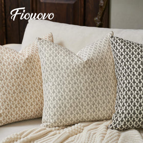 Fiouovo pillow cover complements sofas, chairs, and beds with subtle texture.