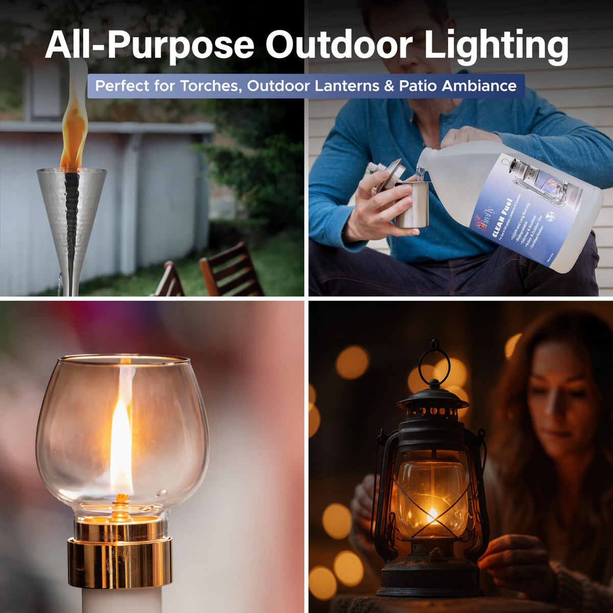 Indoor lighting with Firefly Fuel Clean Lamp Oil avoids heavy kerosene smell.