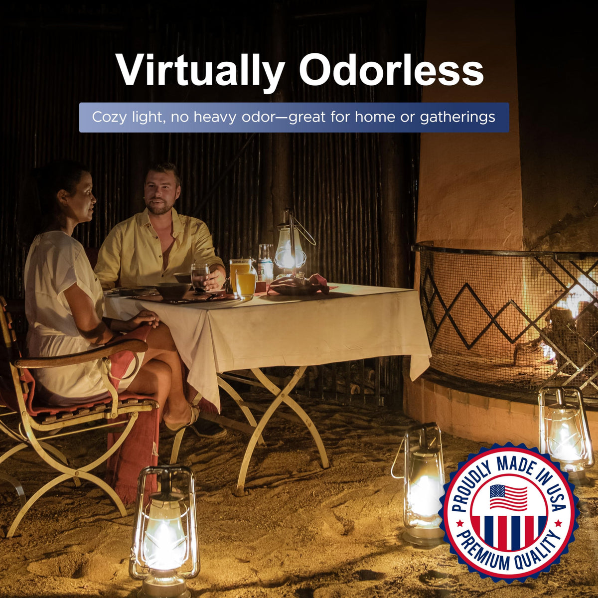 Firefly Fuel Clean Lamp Oil in a lantern delivering steady illumination.