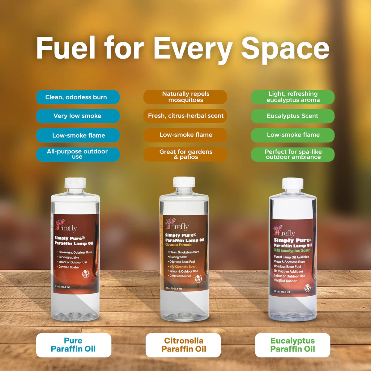 Firefly Fuel Kosher-certified formula suitable for homes and events.