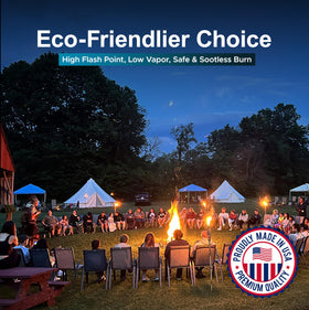 Kosher-certified Firefly Fuel Lamp Oil used indoors for reliable lighting.