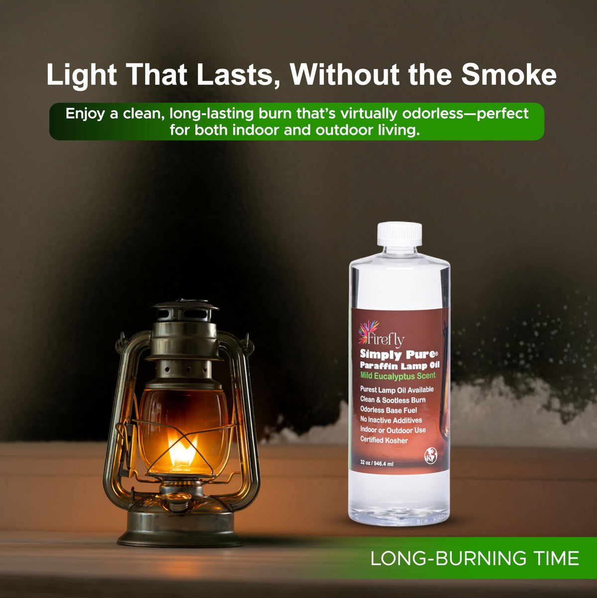 Firefly Fuel lamp oil being poured for easy refills