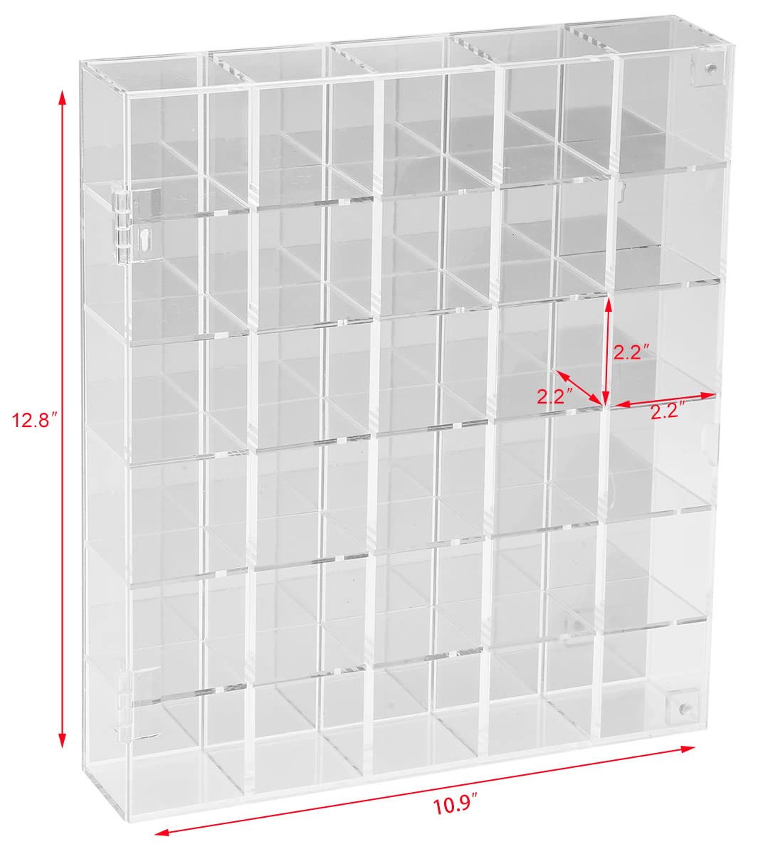 FireOrange clear acrylic display case with mirrored rooms enhancing light reflection.