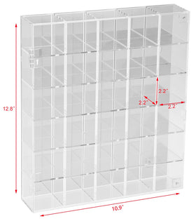 FireOrange clear acrylic display case with mirrored rooms enhancing light reflection.