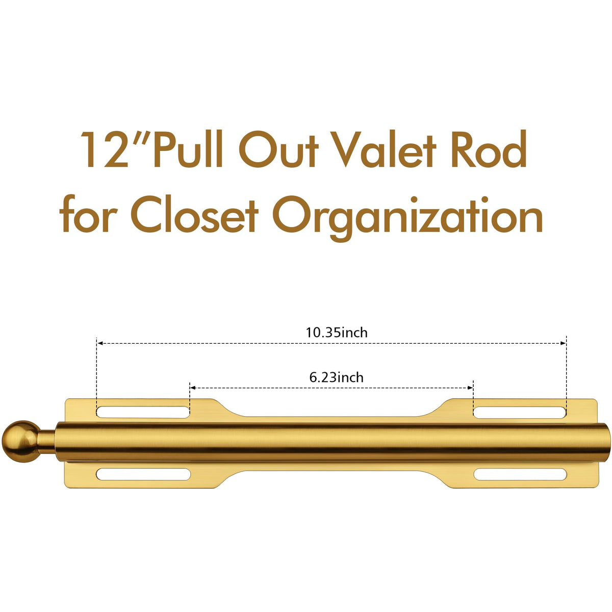 FIRJOY valet rod with brushed gold finish enhances closet organization.