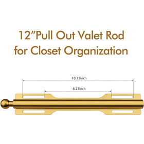 FIRJOY valet rod with brushed gold finish adds organized closet appeal.