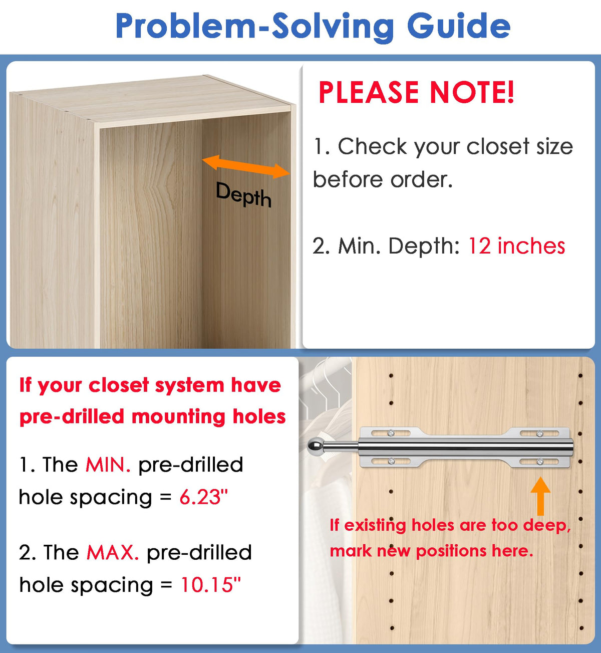 FIRJOY closet kit two-pack with included hardware