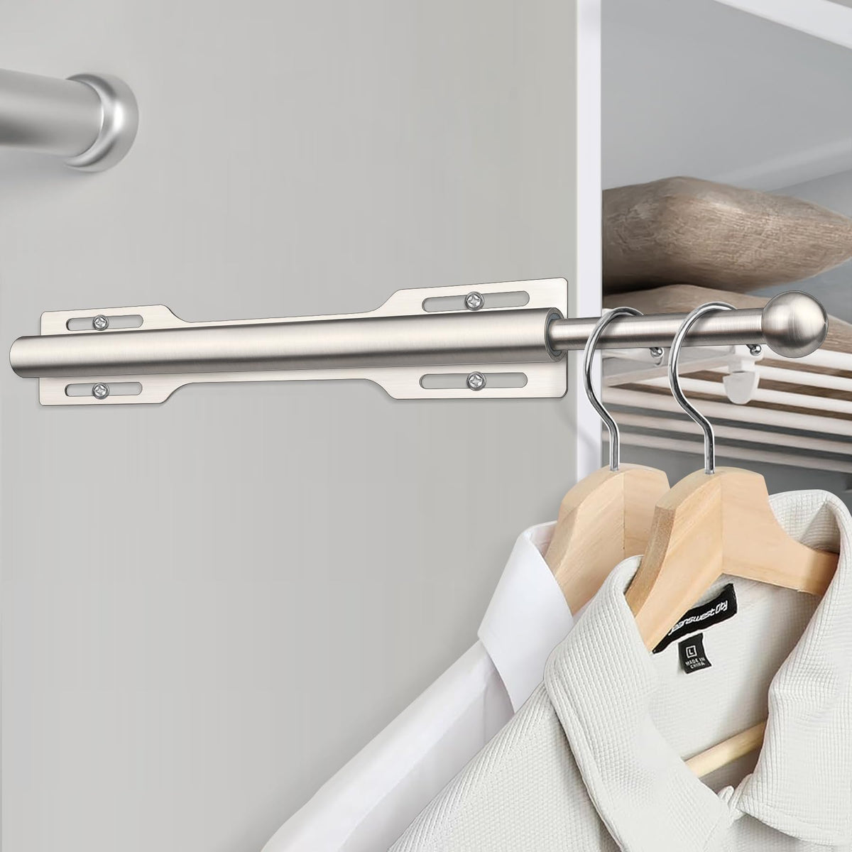 FIRJOY valet rod in entryway for coats and hats