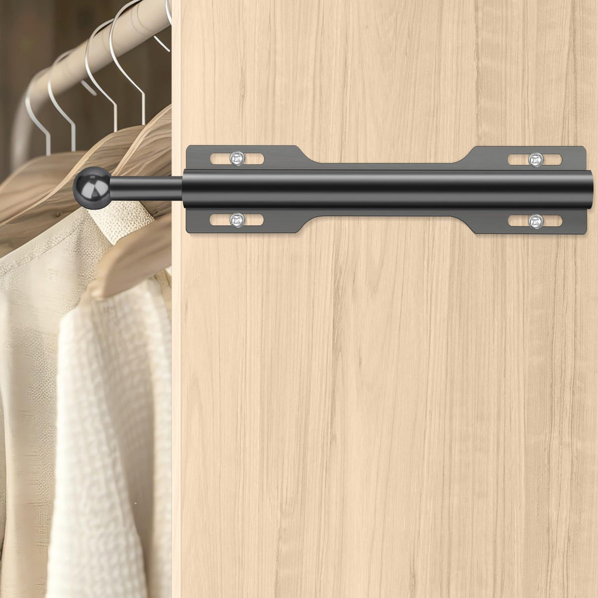 FIRJOY entryway-coats-hats-rod-black keeps outerwear neatly within reach.