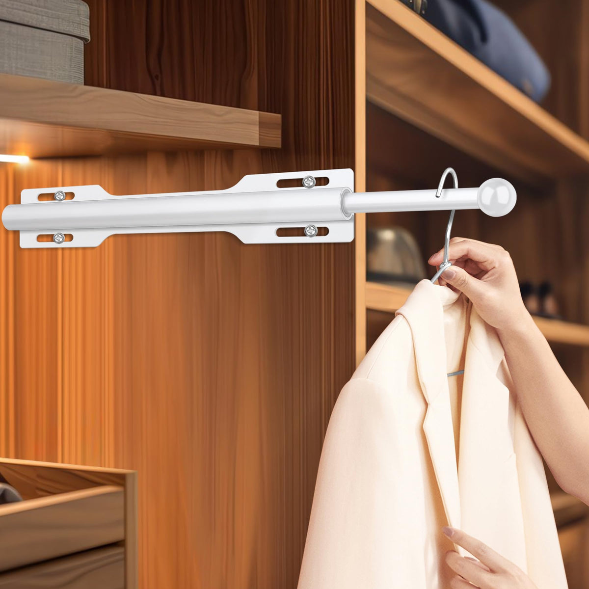 FirJoy space-saving closet accessory fitting neatly in a compact closet