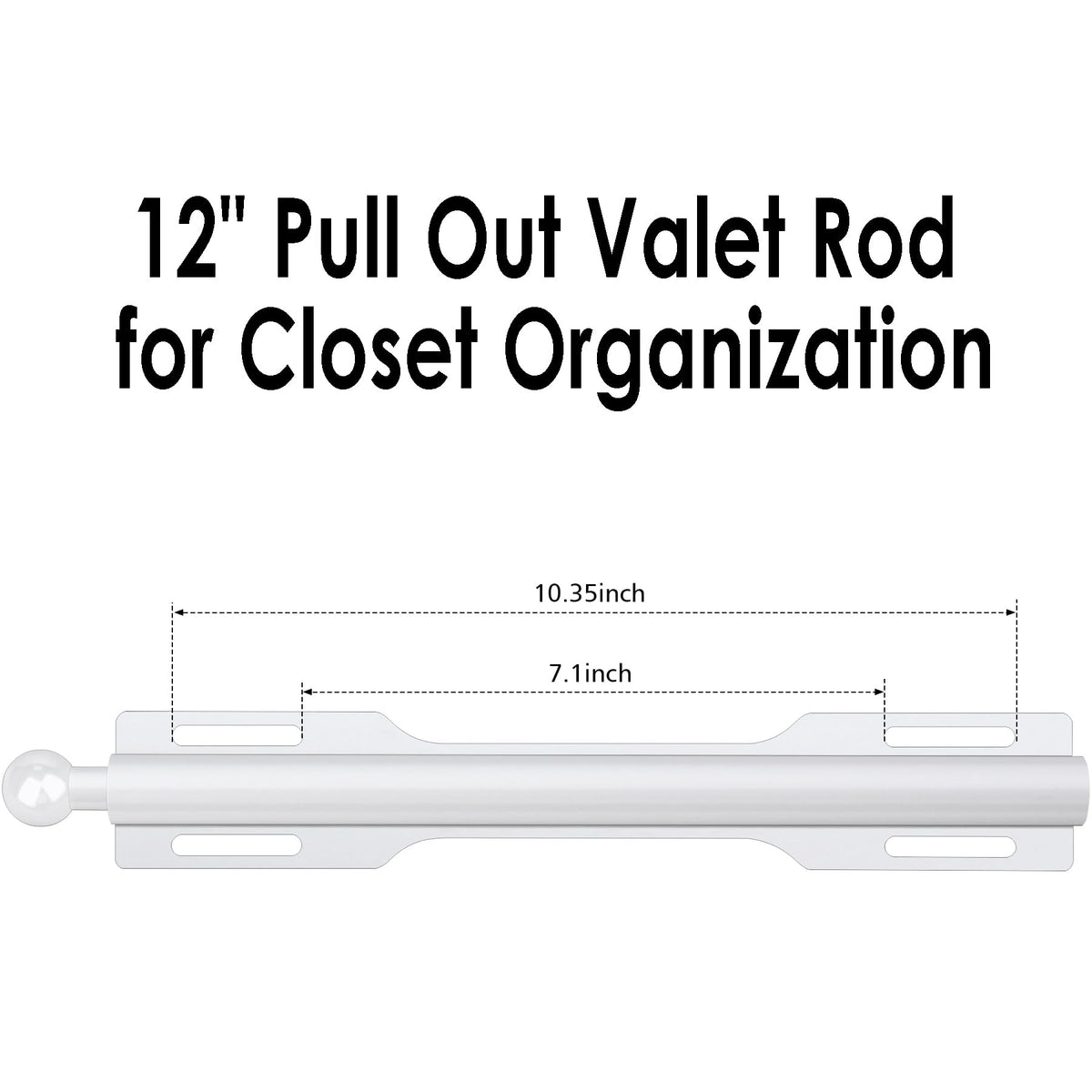 FirJoy two-pack white valet rods mounted in a tidy closet