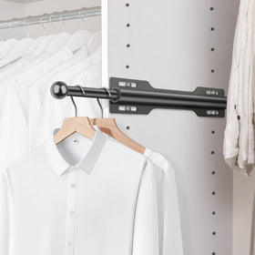 FIRJOY valet rod extended hanging bar provides easy daily outfit access.