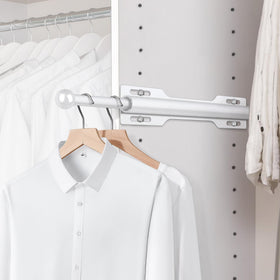 FirJoy valet rod pull-out close-up showing smooth operation for daily garments