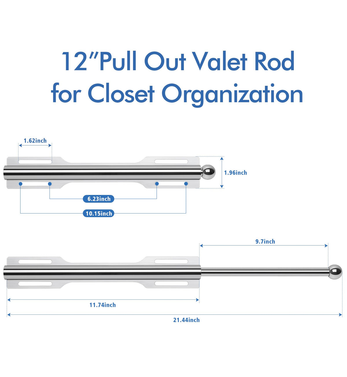 FIRJOY valet rod retracted in closet saves space