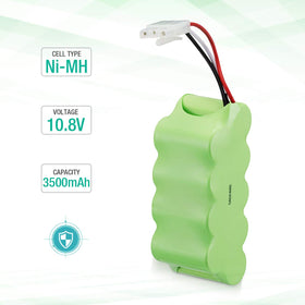 FirstPower battery, side view, compact design fits slim vacuums.