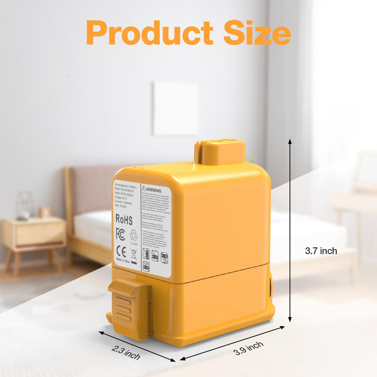 Safety-protected battery reduces risk of overheating and short circuits.