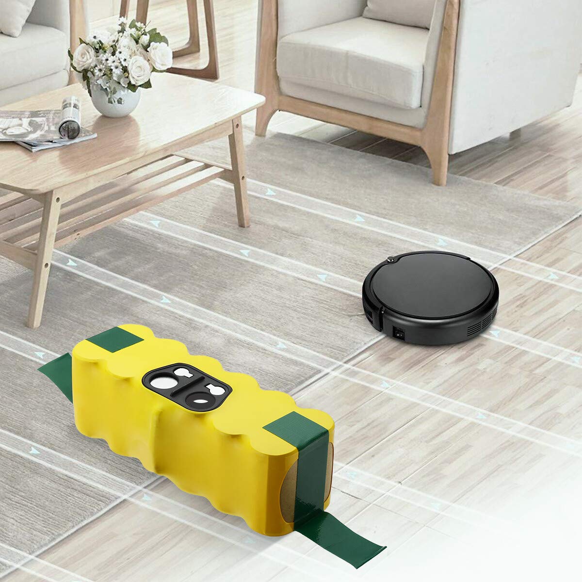FirstPower Roomba battery up to 2 hours of runtime depending on model.