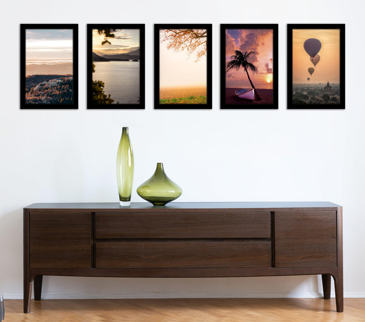 Fisnish 11x17 frame set 5 back panel and design enables easy photo swaps