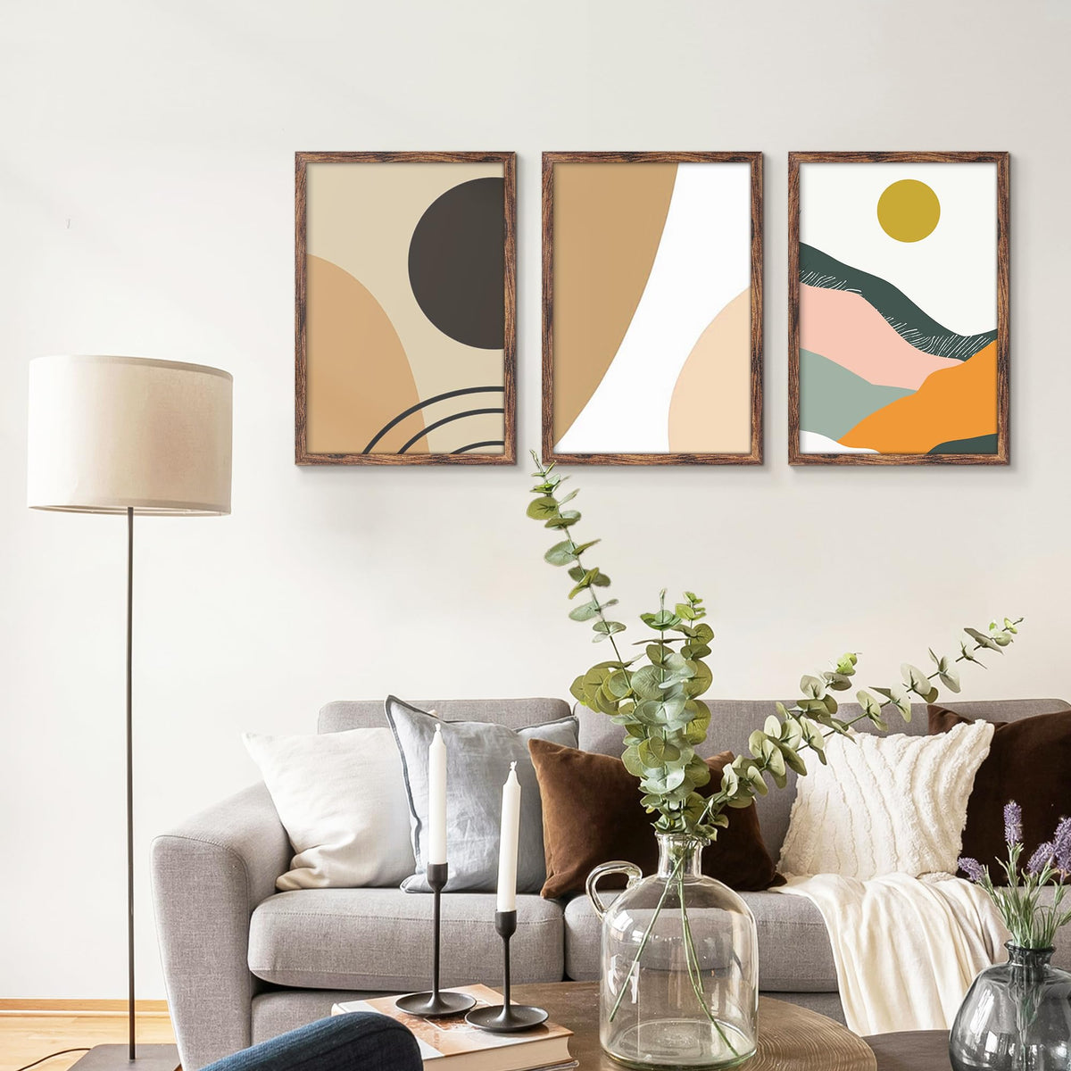 Fisnish 15x22 brown frame minimalist design complements any wall decor.