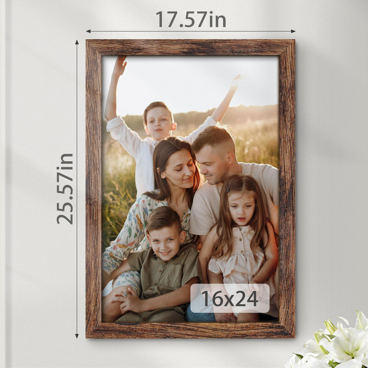Fisnish 16x24 frame with hanging hardware for easy wall mounting