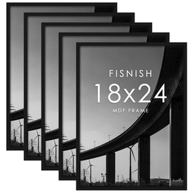 Fisnish 18x24 frame in black wood texture adds durable style to wall display